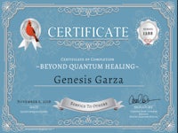 a certificate for beyond quantum healing genesis gaza